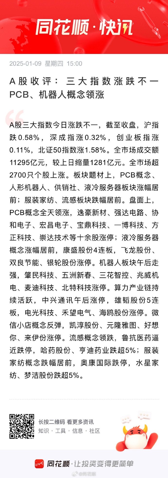 A股收评:沪指震荡反弹涨超1% 中国银河、中金公司尾盘双双涨停
