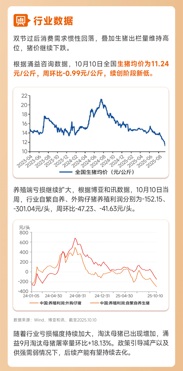 猪价“跌跌不休”,生猪养殖业陷入全面亏损,畜牧养殖ETF(516670)近7个交易日获资金连续净流入近1.5亿元